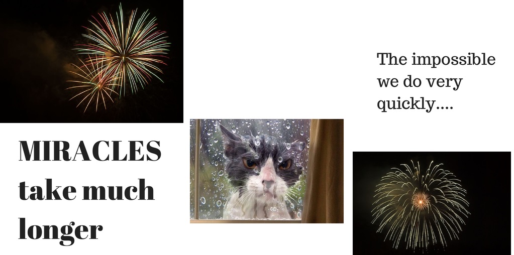 The impossible we do very quickly....