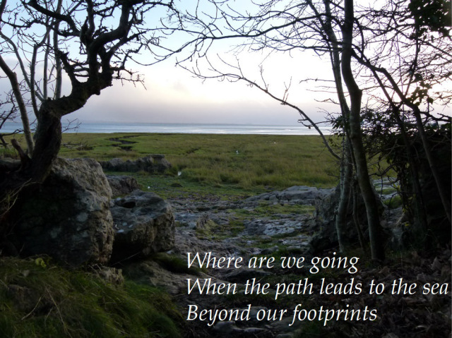 Where are we going When the path leads to the sea Beyond our footprints
