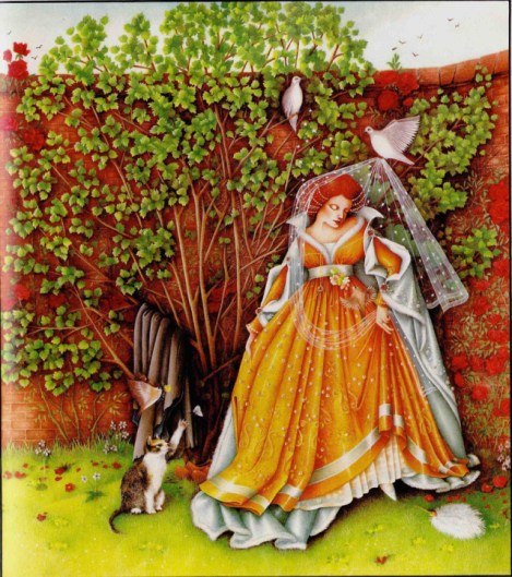 "Gold and silevr over me..." Illustration by Moira Kemp