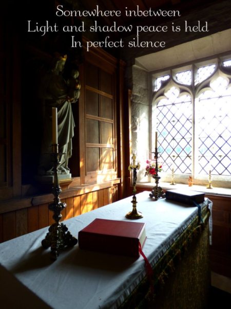 Somewhere inbetween Light and shadow peace is held In perfect silence