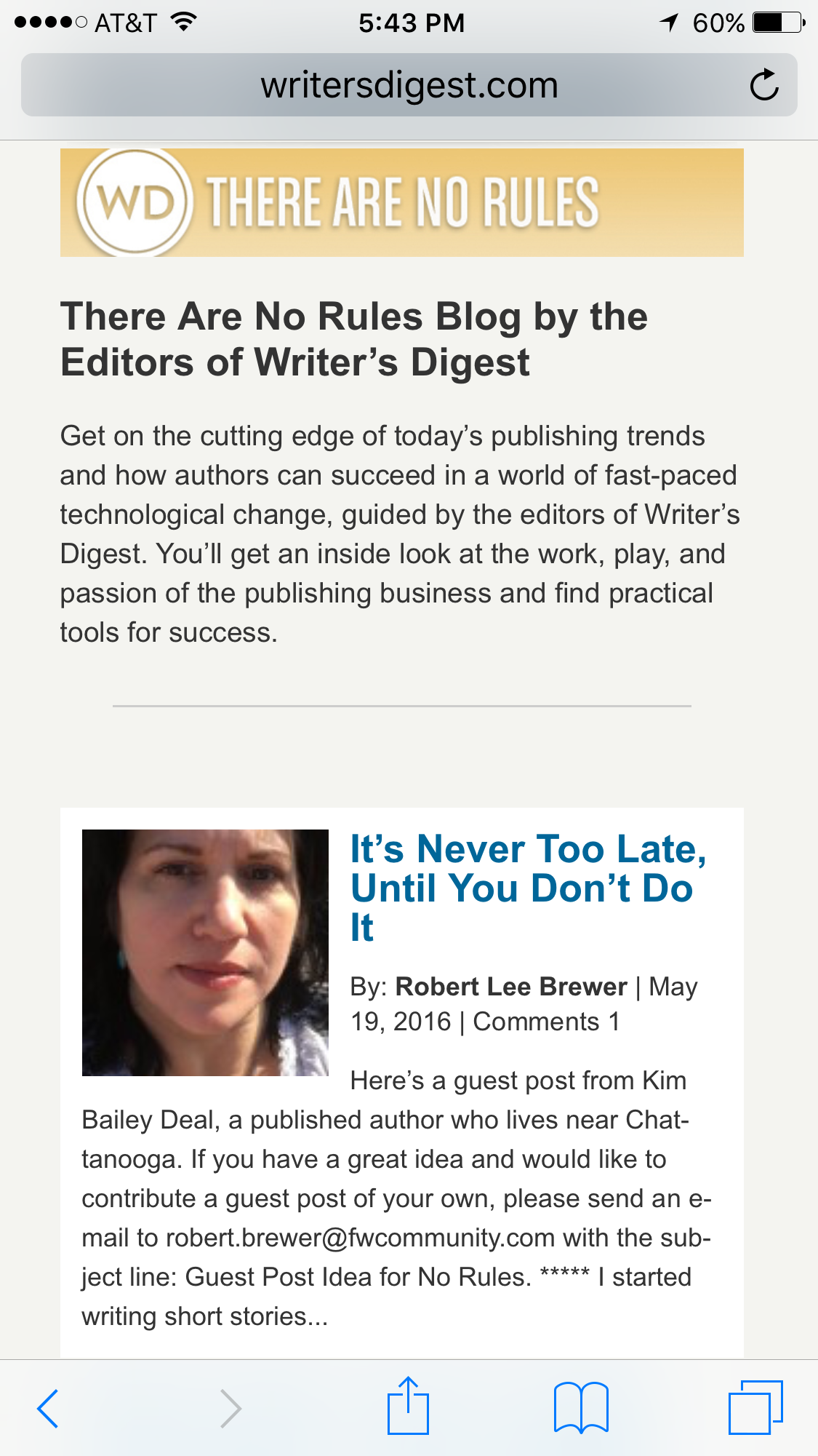 It’s Never Too Late Until You Don’t Do It!